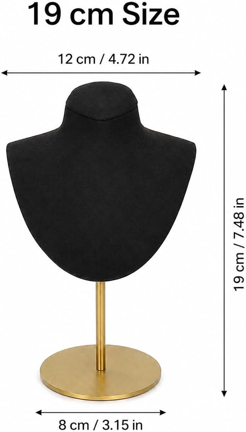Necklace Display for Vendors Jewelry Displays for Selling Necklace Stand with Stainless Steel Stand Necklace Bust Display Stands for Home Store Dresser-3.15''×4.72''×7.48''