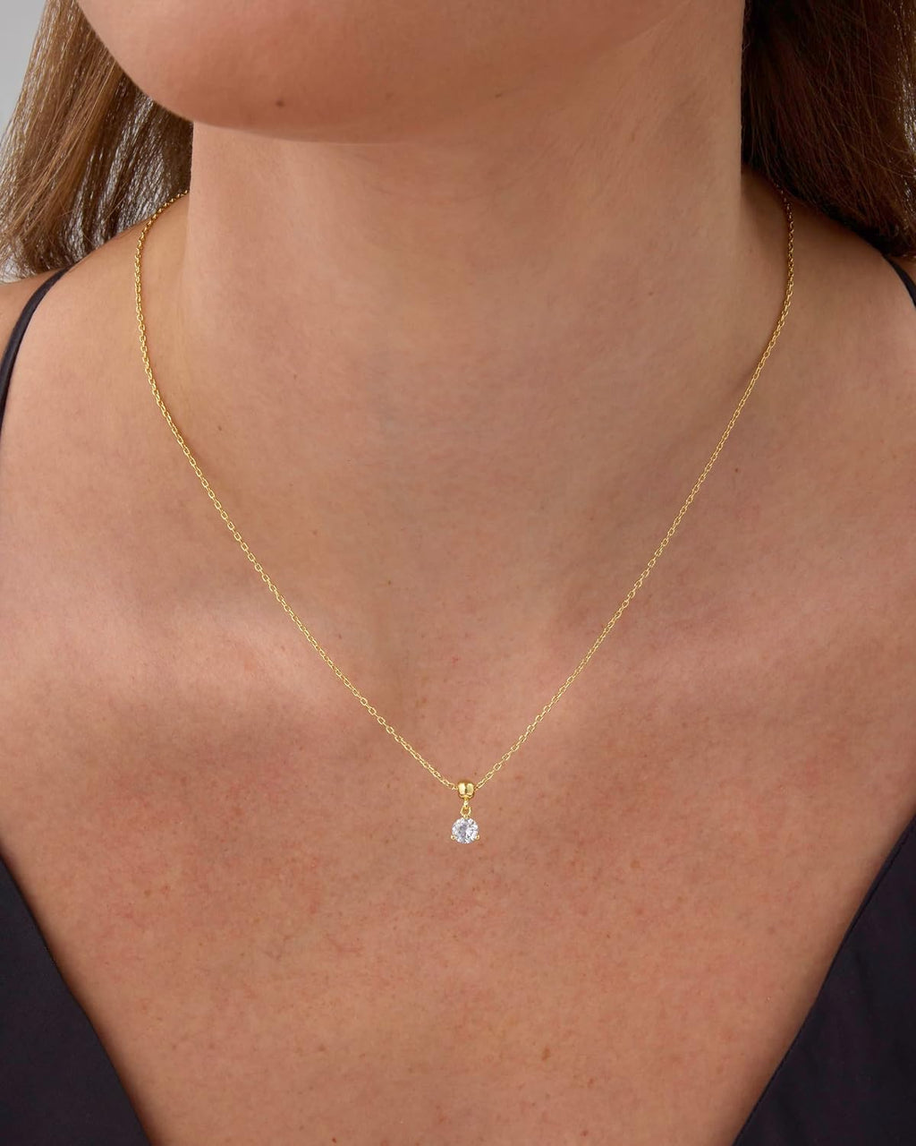 14K Gold Plated Dainty Birthstone Necklaces with Charms - Adjustable Chain Gold Charm Birthstone Necklace for Women - Cubic Zirconia Birth Stone Removable Pendants - Cute Jewelry Gifts