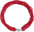 Multi-Layer Beads Crystal Braided Chain Choker Collar Magnetic Clasp,Statement Necklace, Bracelet