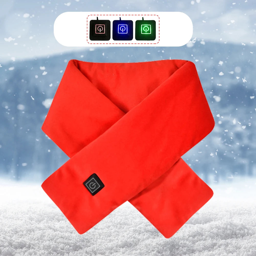 Outdoor Warm Electric Heating Scarf 3 Gear Winter Heated Scarf Neck Warmer USB Heater Thermal Shawl Neck Wrap Fleece Women Scarf