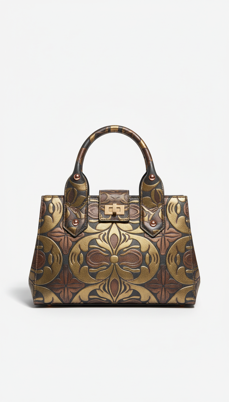 Embossed Leather Statement Bag