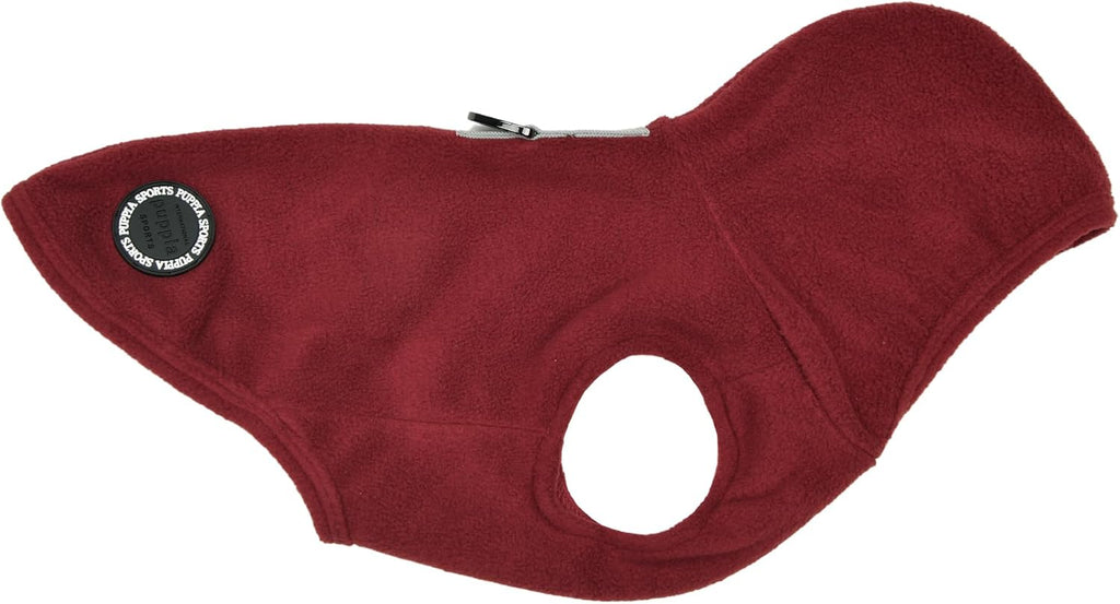 Zuko Warm Winter Hooded Polar Fleece Shirts with Integrated Harness for Small and Medium Dogs, Wine, Medium