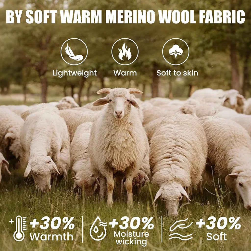 Merino Wool Running Gloves for Winter Lightweight Touchscreen Thermal Knit Glove for Men&Women Upgraded