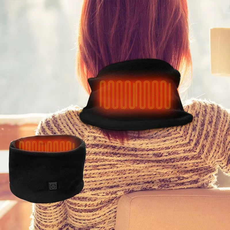 USB Electric Heating Scarf Cold Weather Neck Warmer Wireless Heated Scarf Neck Heating Pad for Winter Outdoor Sports