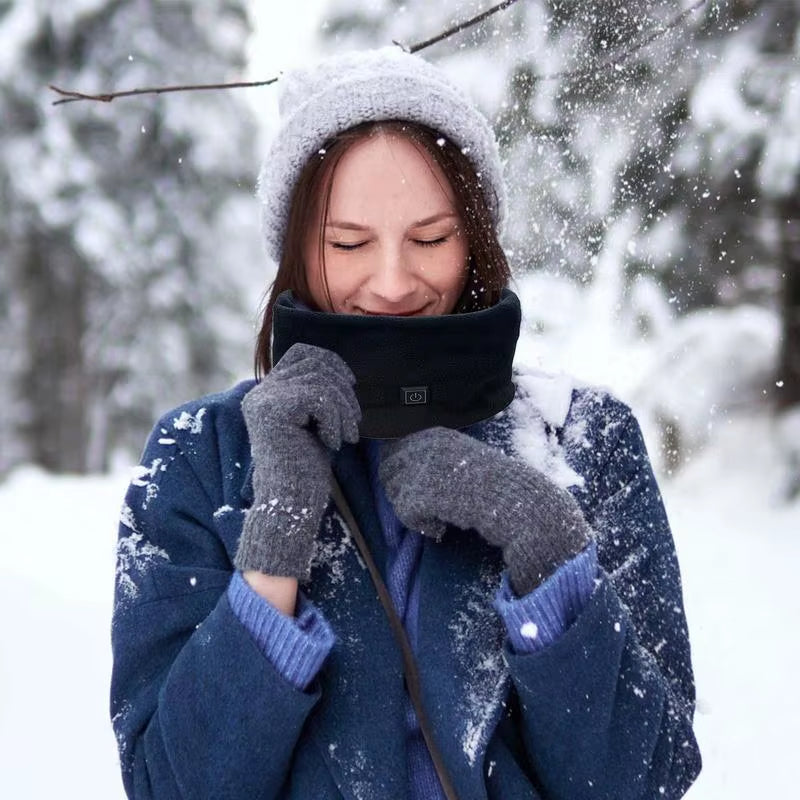 USB Electric Heating Scarf Cold Weather Neck Warmer Wireless Heated Scarf Neck Heating Pad for Winter Outdoor Sports