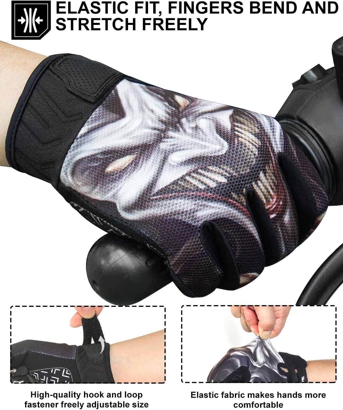 Motorcycle Gloves for Men Women Touchscreen, Lightweight Dirt Bike Glove Non-Slip, Skeleton Motorcycle Riding Glove