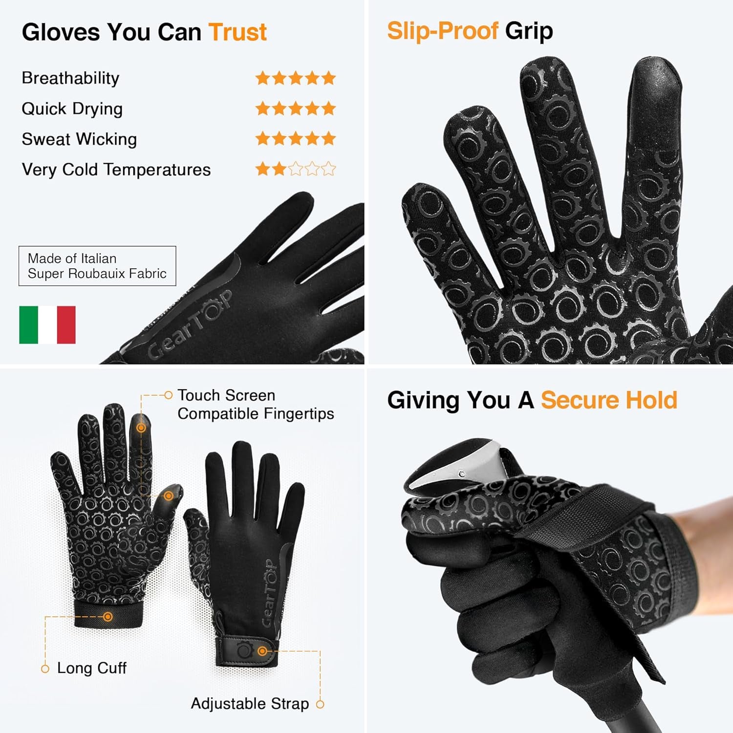 Football Gloves for Men & Women for Cold Weather, Touchscreen Winter Gloves Men Running Gear, Warm Glove Liners for Hiking, Freezer Gloves