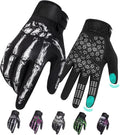 Motorcycle Gloves for Men Women Touchscreen, Lightweight Dirt Bike Glove Non-Slip, Skeleton Motorcycle Riding Glove