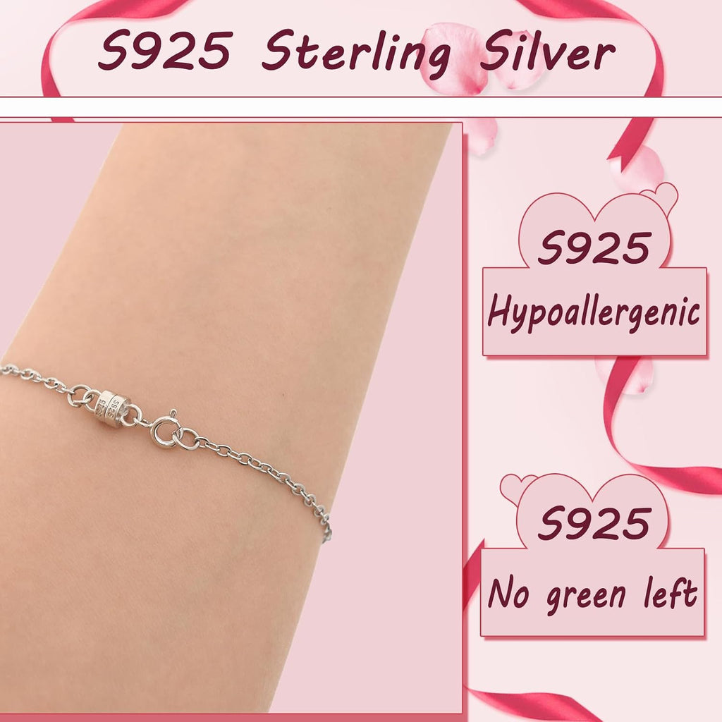 925 Sterling Silver Magnetic Necklace Clasps and Closures Min Magnetic Clasps for Necklaces Bracelets Chain Extender Connector for Jewelry Making Necklace 2Pack