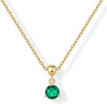 14K Gold Plated Dainty Birthstone Necklaces with Charms - Adjustable Chain Gold Charm Birthstone Necklace for Women - Cubic Zirconia Birth Stone Removable Pendants - Cute Jewelry Gifts