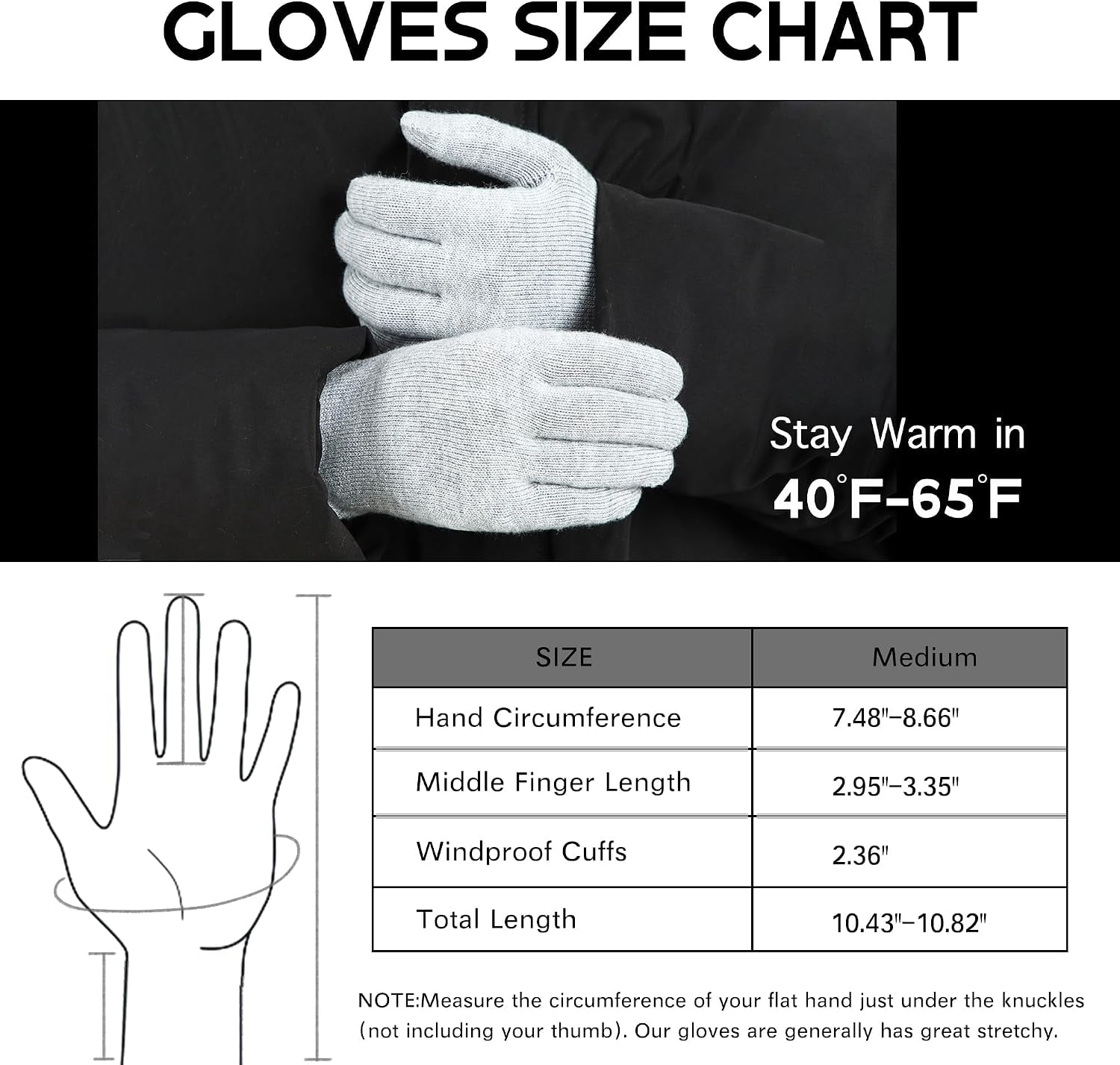 Merino Wool Running Gloves for Winter Lightweight Touchscreen Thermal Knit Glove for Men&Women Upgraded