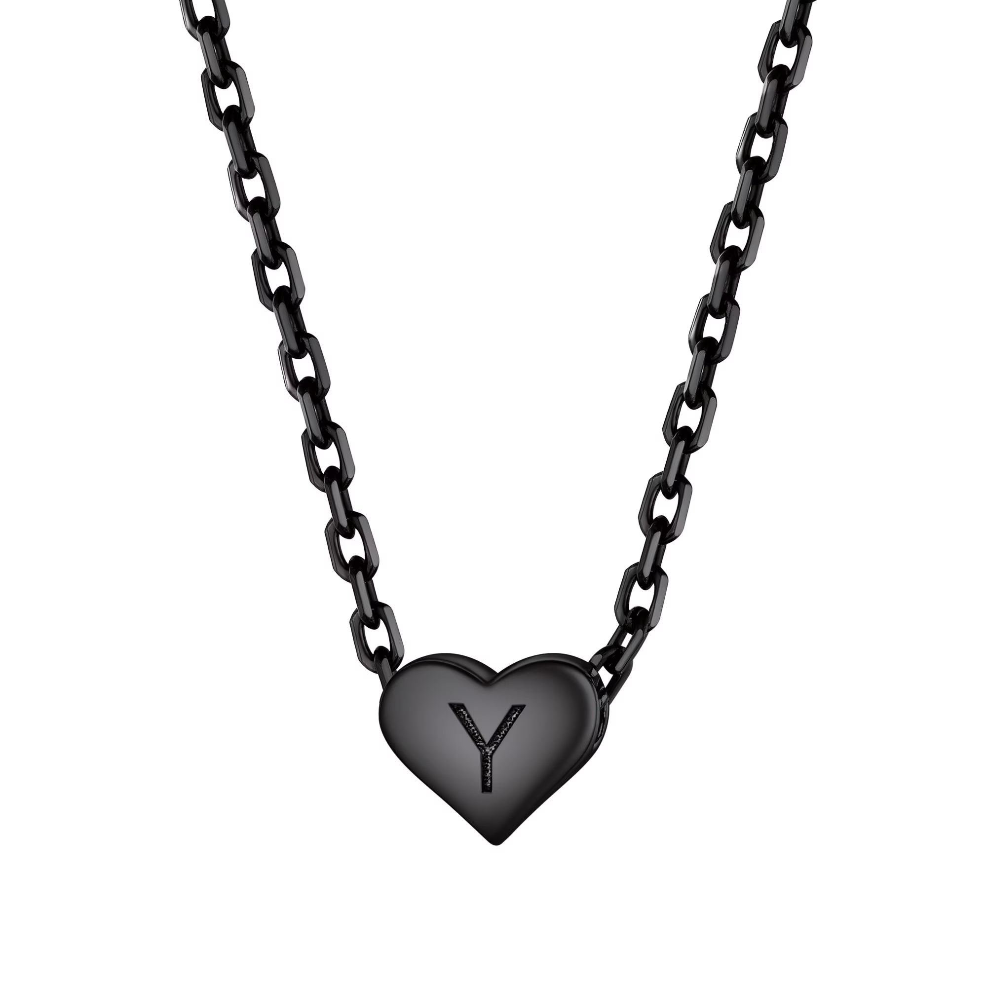 Dainty Initial Heart Necklace Trendy 925 Sterling Silver Cute Heart Pendant Choker Necklaces Letter Jewelry Gifts for Women