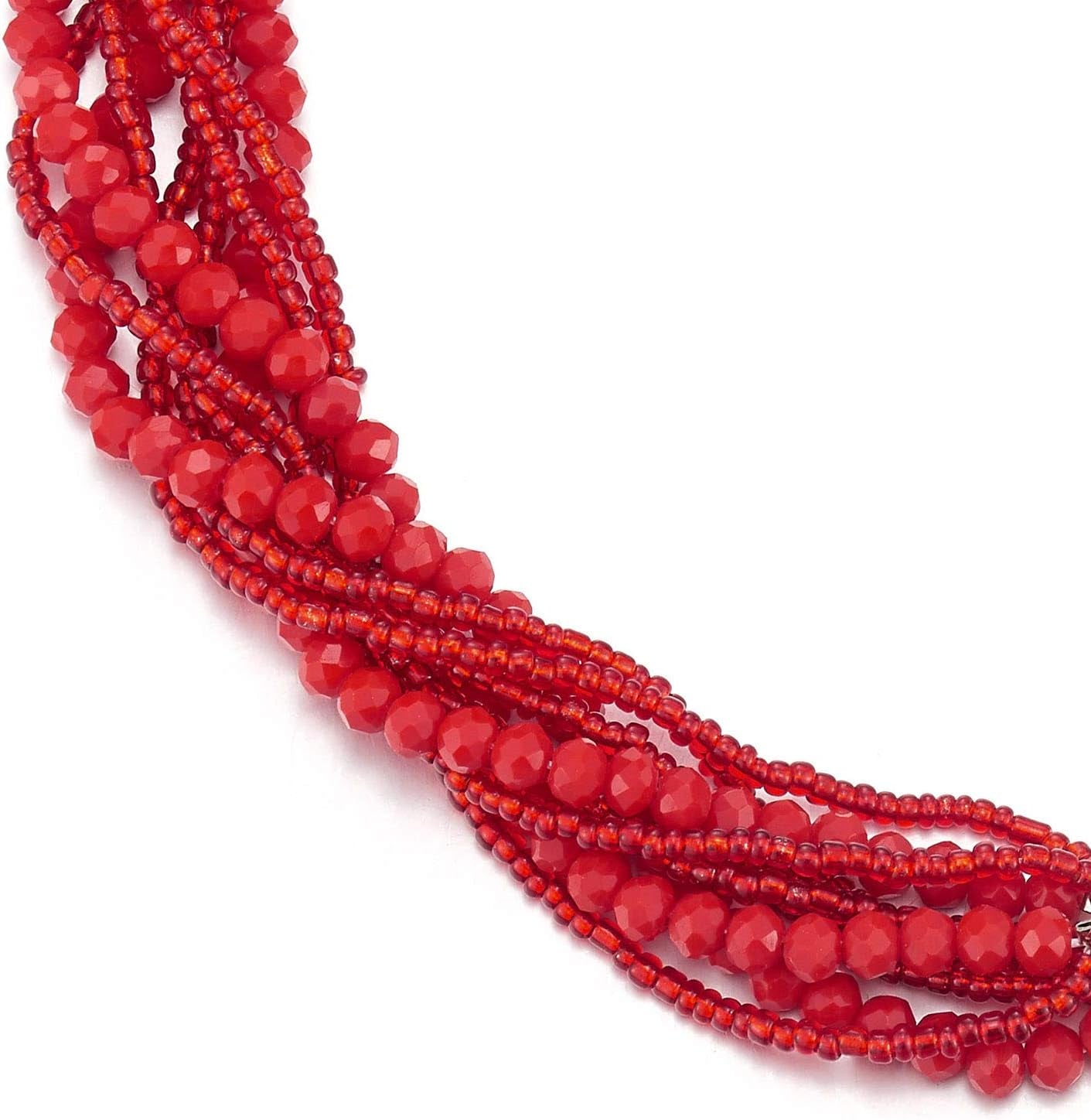 Multi-Layer Beads Crystal Braided Chain Choker Collar Magnetic Clasp,Statement Necklace, Bracelet