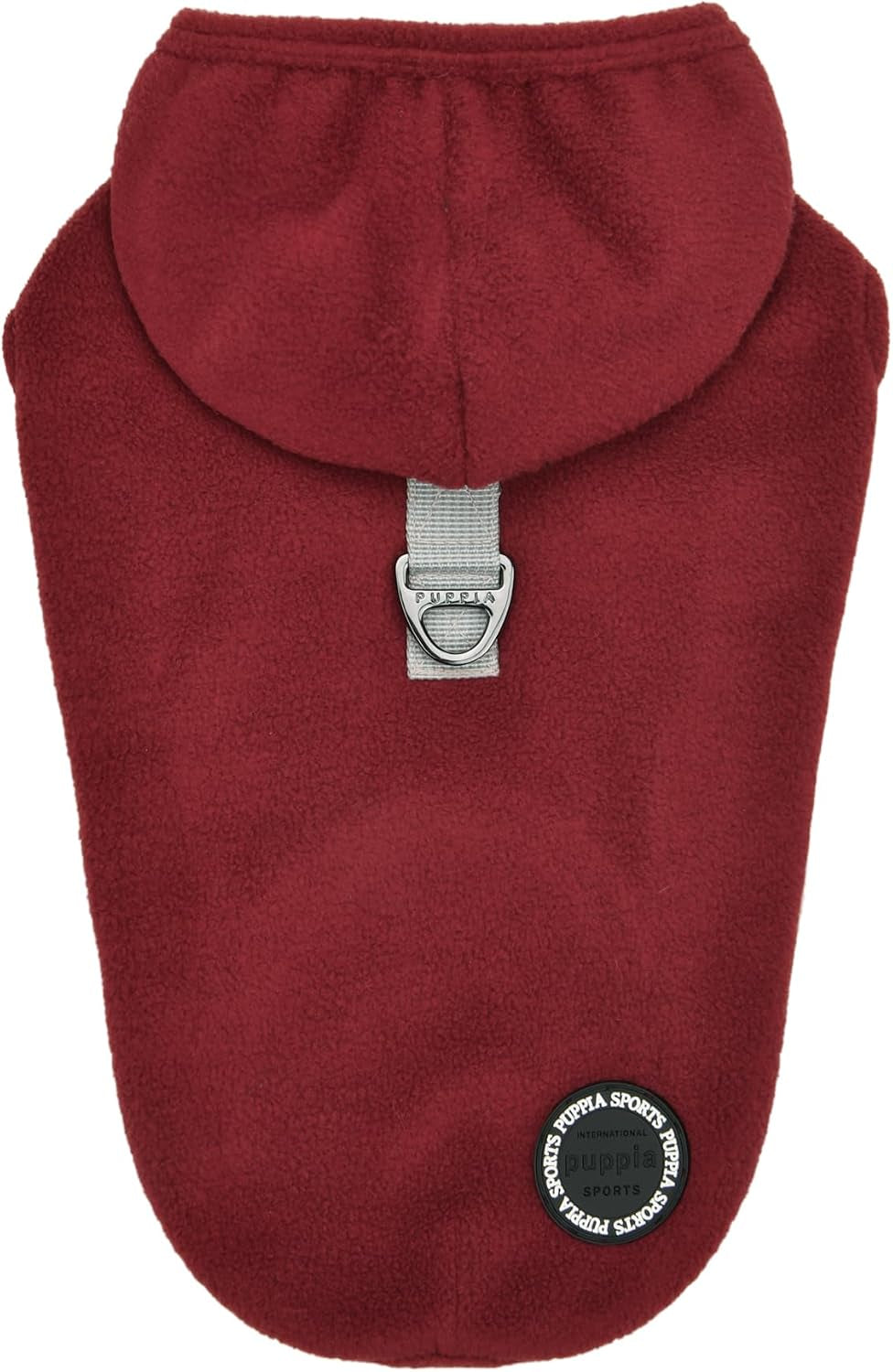 Zuko Warm Winter Hooded Polar Fleece Shirts with Integrated Harness for Small and Medium Dogs, Wine, Medium