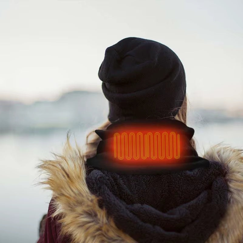 USB Electric Heating Scarf Cold Weather Neck Warmer Wireless Heated Scarf Neck Heating Pad for Winter Outdoor Sports