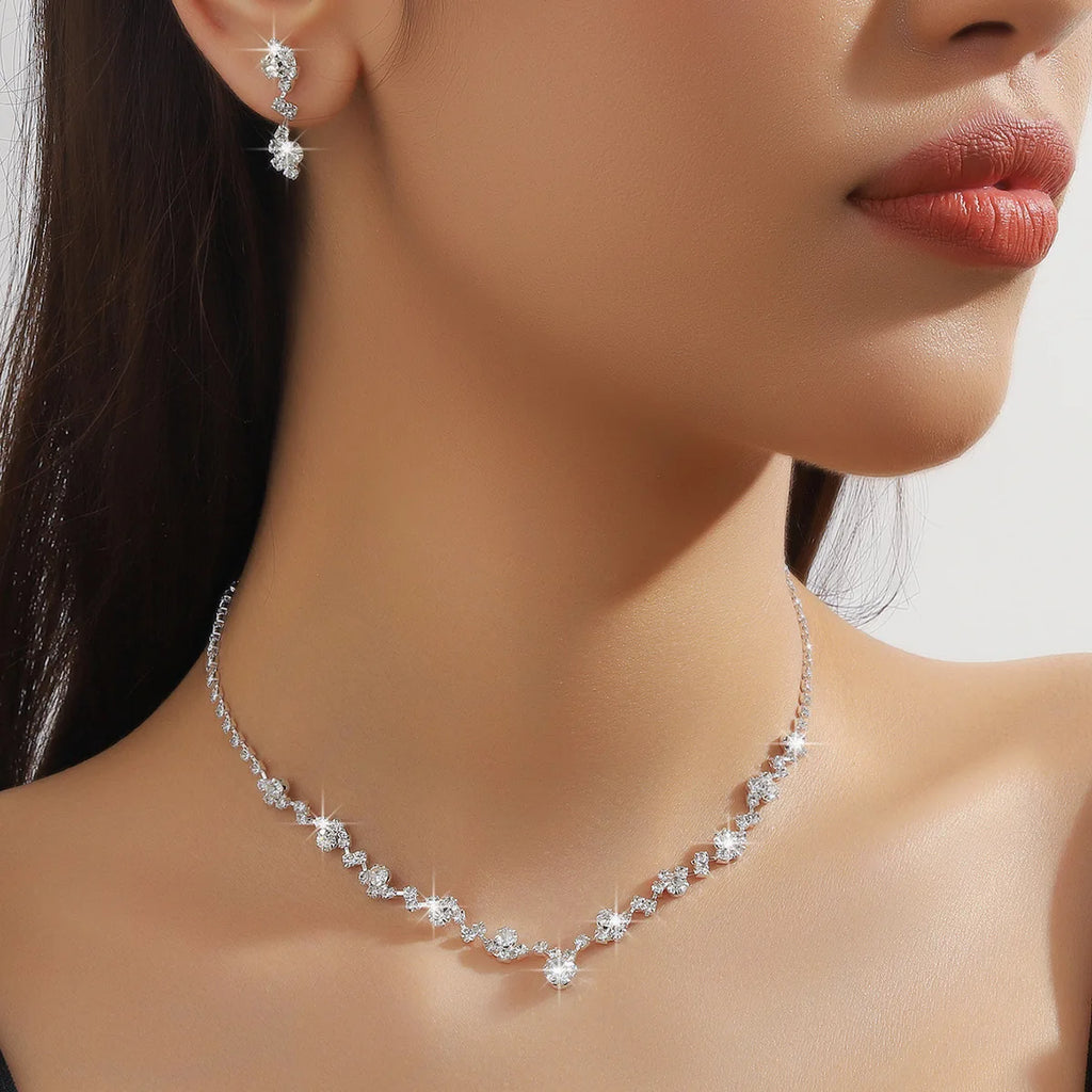 2/3/4Pcs Earrings Set Necklace Ring Bracelet Jewelry Set Bridal Wedding Banquet Accessories Fashionable Women Party Holiday Gift
