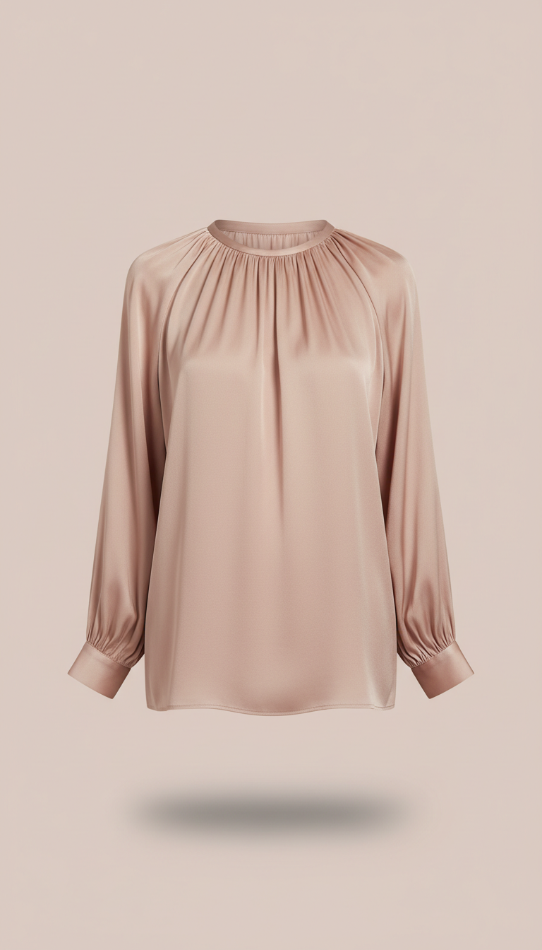 Blush Sand Silk Blouse
