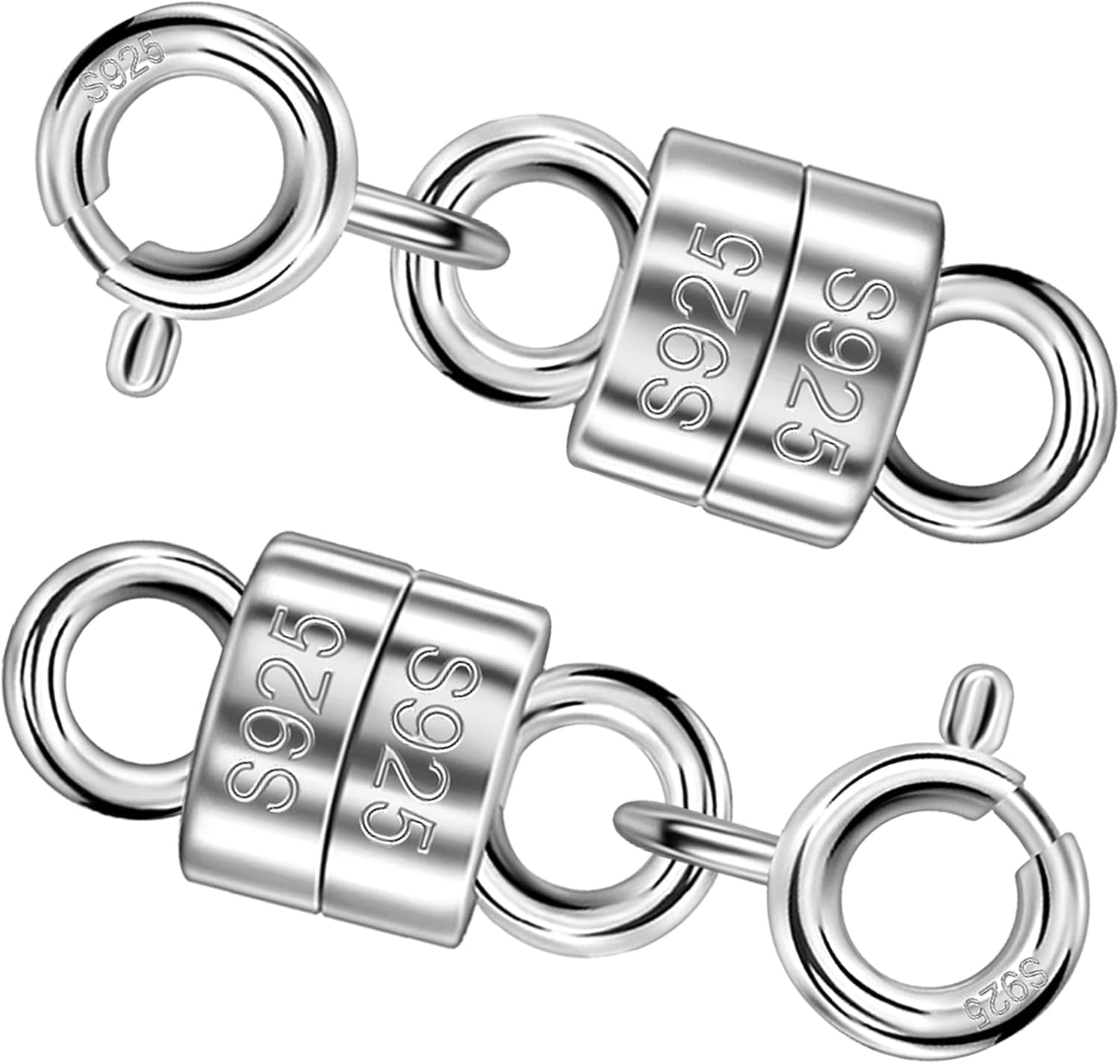 925 Sterling Silver Magnetic Necklace Clasps and Closures Min Magnetic Clasps for Necklaces Bracelets Chain Extender Connector for Jewelry Making Necklace 2Pack