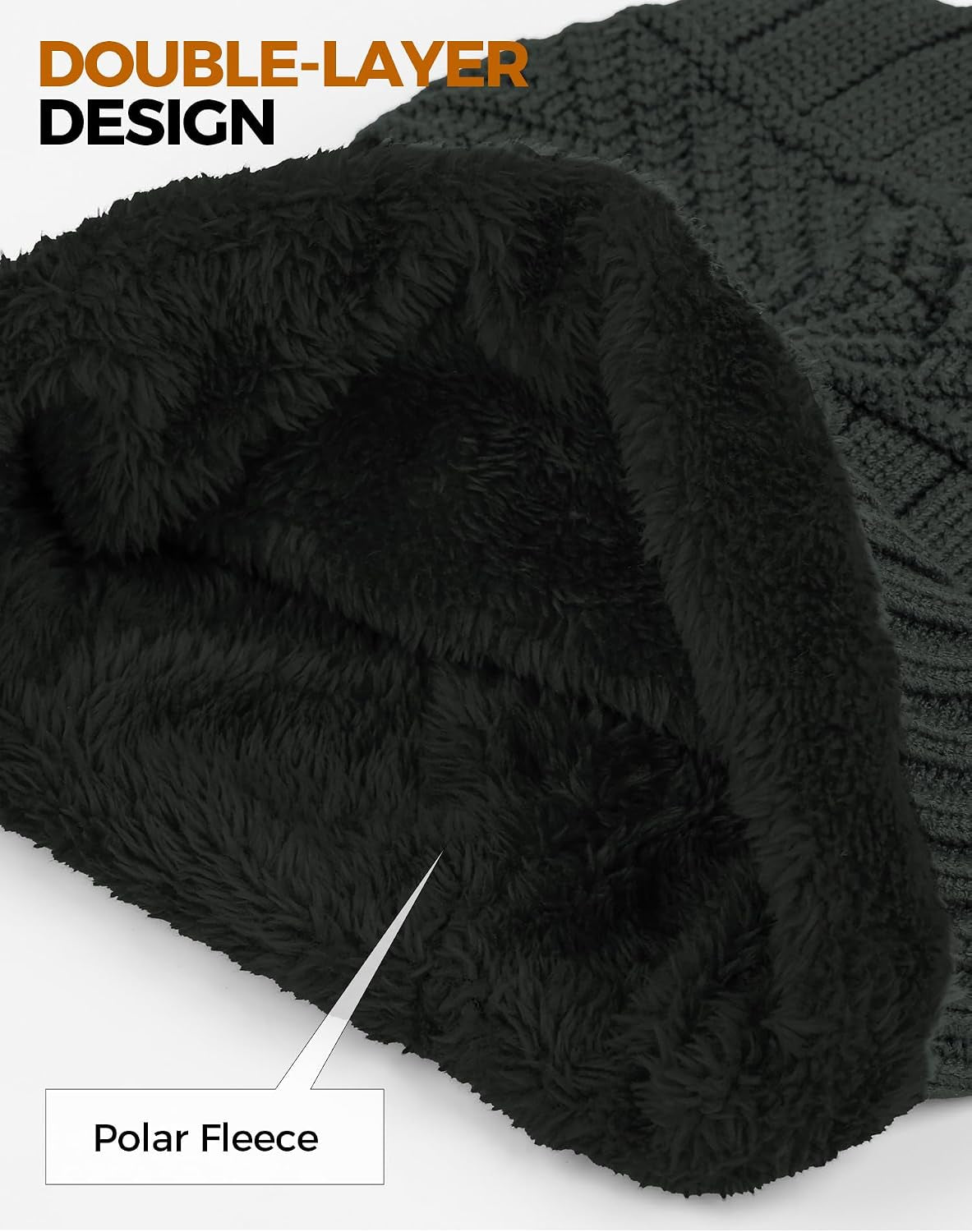 Beanie Hats for Men Women Neck Warmer Cold Weather Gear Men Gift Set for Winter Hat Neck Scarf Guys Face Mask Snow Suits