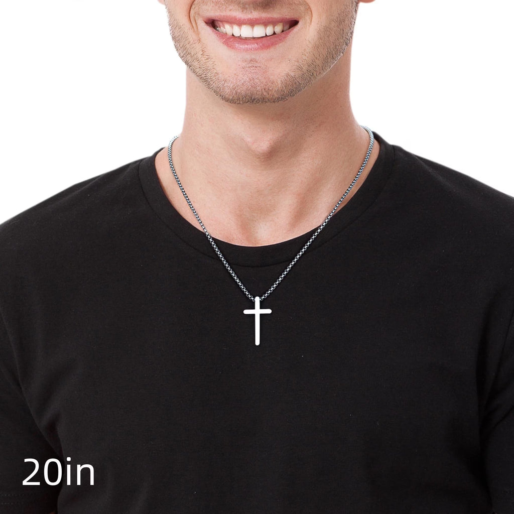 Turandoss Gold Silver Black Cross Necklaces for Men Boys 3Pcs Pendant Chain Jewelry Set Christian Religious Teacher Appreciation Graduation Fathers Day Gifts for Him Her Men Son Dad Boys Girls