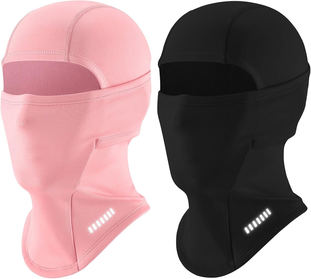 2 Pack Kids Balaclava Ski Mask Winter Face Cover, Windproof Fleece Neck Gaiter for Boys Girls Cold Weather Face Mask