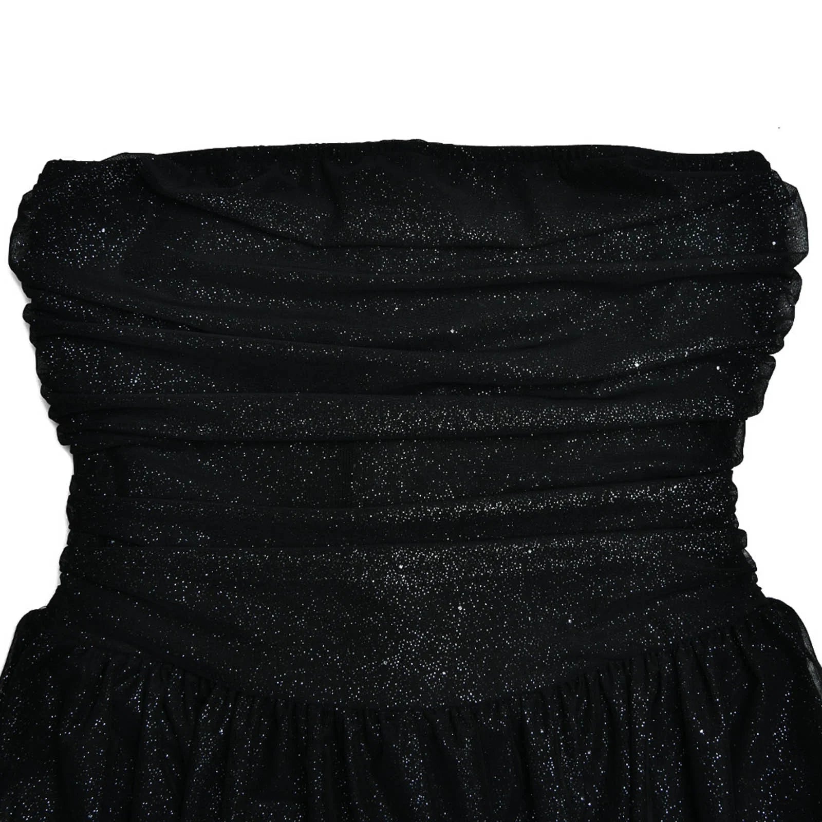 Plus Size Fall Dresses Women'S Strapless Mini Dress, Glitter Tulles Homecoming Dresses for Teens, a Line Short Prom Cocktail Gown with Bow Black M